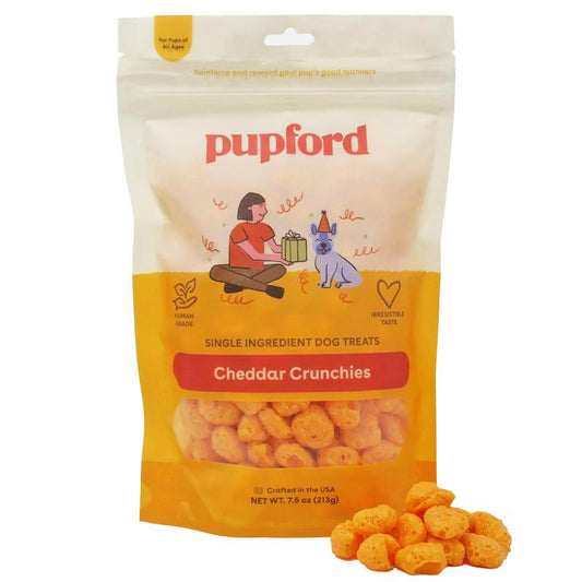 Cheese Crunchies, Treat for Dogs & Puppies Cheddar, Single Ingredient Tasty Human Grade Dogtreats for Dogs All Natural Dog Food Healthy Pet