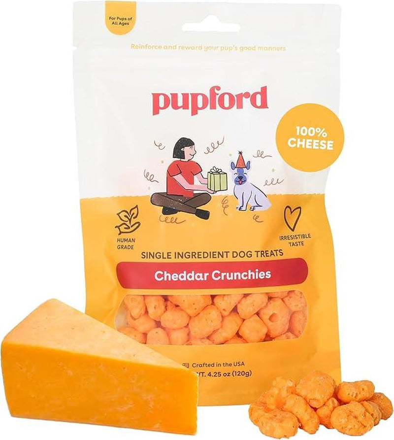 Cheese Crunchies, Treat for Dogs & Puppies Cheddar, Single Ingredient Tasty Human Grade Dogtreats for Dogs All Natural Dog Food Healthy Pet